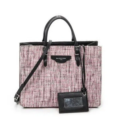 Pre-owned Balenciaga Canvas Papier A6 Zip Around Tote Null In Pink
