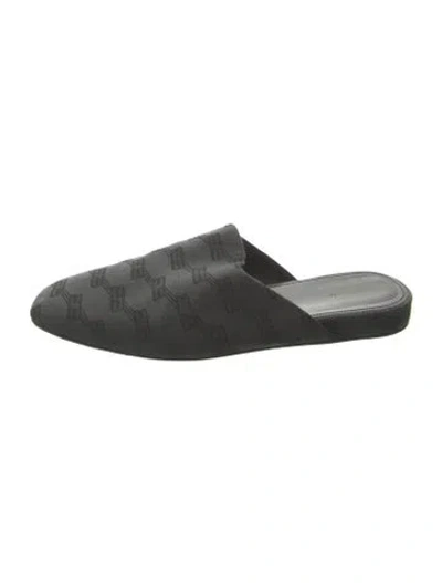Pre-owned Balenciaga Canvas Printed Slippers In Black