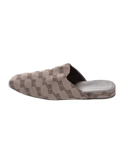 Pre-owned Balenciaga Canvas Printed Slippers In Neutral