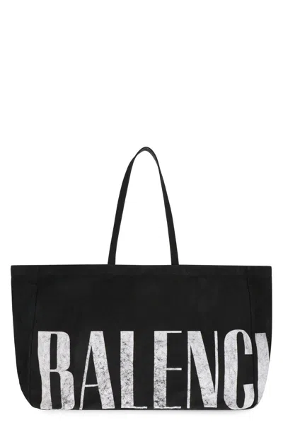 Balenciaga Canvas Tote Bag In Black