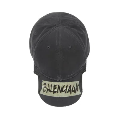 Pre-owned Balenciaga Cap 'faded Washed Black' | Men's Size M