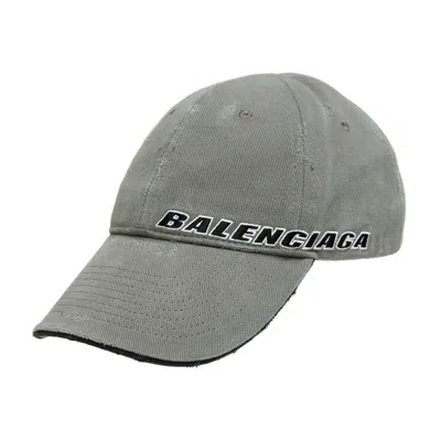 Balenciaga Cap With Logo In Gray