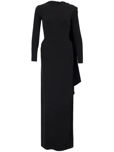 Balenciaga Women's Stretch Crãªpe Cape Dress In Black