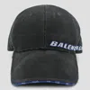 Balenciaga Tilted Typo Cap In Cotton Drill Accessories In Black
