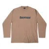 Balenciaga Caps Oversized Long Sleeve T-shirt 'khaki' In Brown