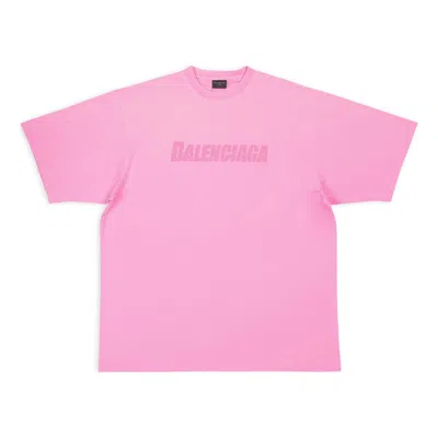 Balenciaga Caps T-shirt Boxy Fit 'pink'