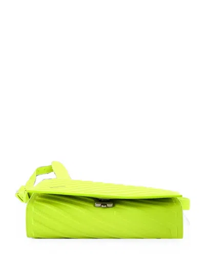 Pre-owned Balenciaga Car Hybrid Wallet With Strap Embossed Leather Crossbody Bag In Green