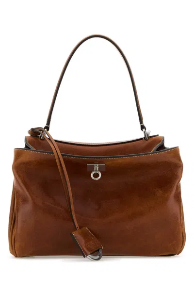 Balenciaga Caramel Leather Small Rodeo Handbag In Brown