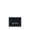 Balenciaga Compact Calfskin Cardholder Leather Imperfections In Black