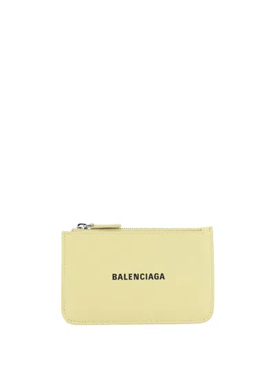 Balenciaga Card Holder In Butteryellow/lblk