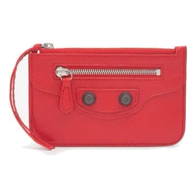 Balenciaga Card Holder 'red' In Blue