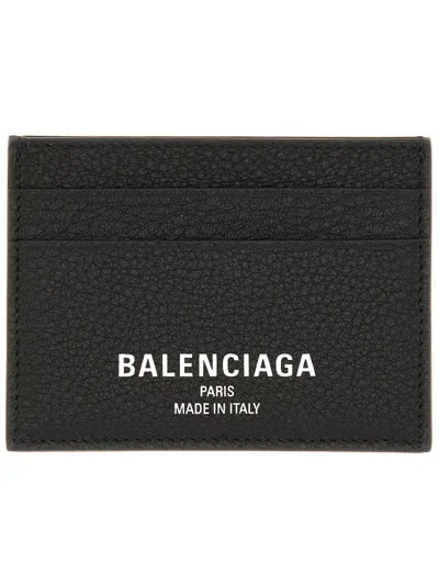 Balenciaga Card Holder With Logo In Black