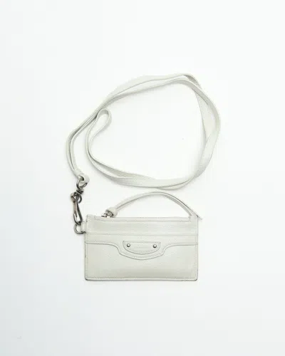 Balenciaga Card Holder With Strap In White