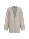 Balenciaga Logo Cardigan In Ivory