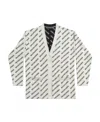 Balenciaga Cardigan Mini Allover Logo Da Donna In Bianco Sporco In White