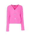 Balenciaga Cozy Cardigan Featuring Heart-shaped Buttons In Pink