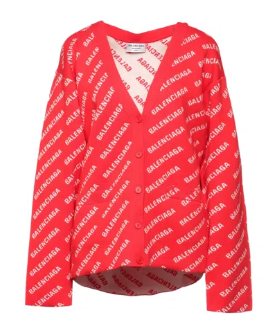 Balenciaga Cardigans In Red
