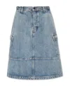 Balenciaga Cargo Denim Skirt In Blue