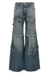 Balenciaga Blue Cargo Flared Jeans In Blue