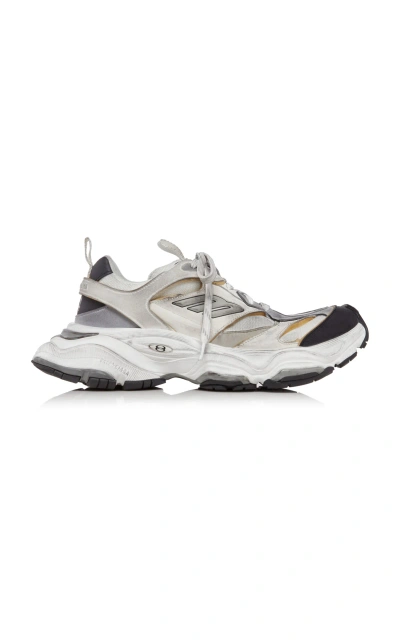 Balenciaga Cargo Mesh And Suede Trainers In White