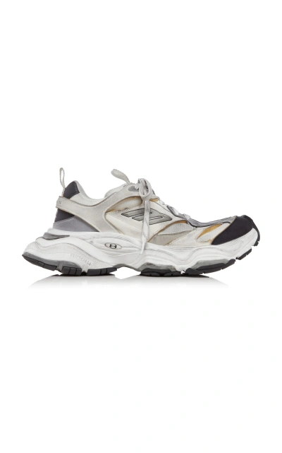 Balenciaga Cargo Mesh And Suede Sneakers In White Grey