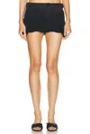 Balenciaga Frayed Cotton-blend Ripstop Mini Skirt In Black