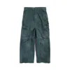 Balenciaga Cotton Oversized Cargo Trousers In Green