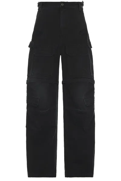 Balenciaga Cargo Trousers In Sunbleached Black