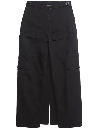 Balenciaga Women's Apron Cargo Pants Skirt In Black