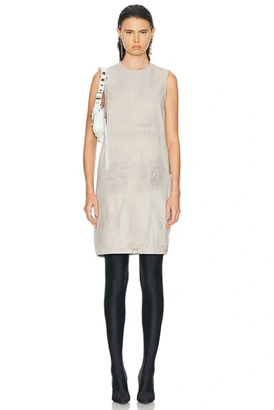 Balenciaga Cargo Sack Dress In Light Beige