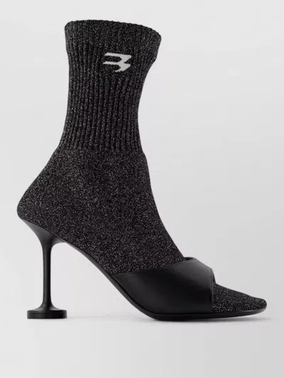 Balenciaga Carrera Mesh Sock Boots Pointed Toe In Black