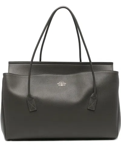 Balenciaga Carrie Leather Shoulder Bag In Green