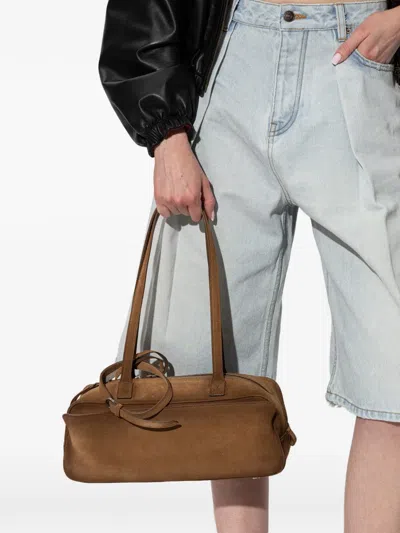 Balenciaga Carrie Leather Tote Bag In Brown