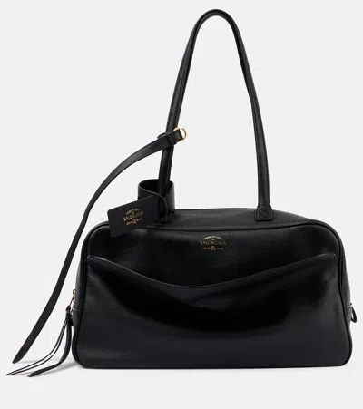 Balenciaga Medium Calf Leather Carrie Bowling Top-handle Bag In Black