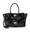 Balenciaga Women's Leather Carry All Bel Air Shopping Bag In Black