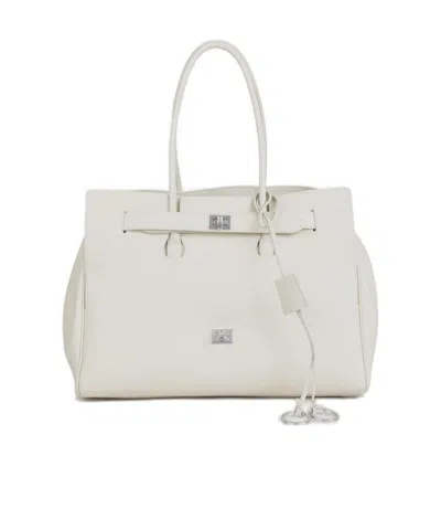Balenciaga Carry All Bel Air Tote Bag In White