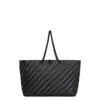 Balenciaga Carry All Crush Leather Tote Bag In Black