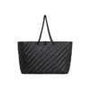 Balenciaga Carry All Crush Leather Tote Handbag In Black