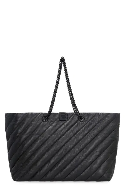 BALENCIAGA BALENCIAGA CARRY ALL CRUSH LEATHER TOTE