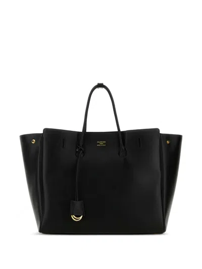 Balenciaga Women Black Leather Small Carry All Hempton Handbag In Pink
