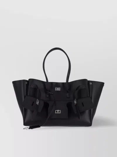 Balenciaga Carryall Tote With Top Handles And Side Buckles In Black