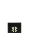 Balenciaga Cash Tape Type Logo Leather Card Holder In Black