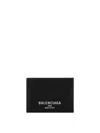 Balenciaga Black Credit Cardholder In Hammered Leather In Black