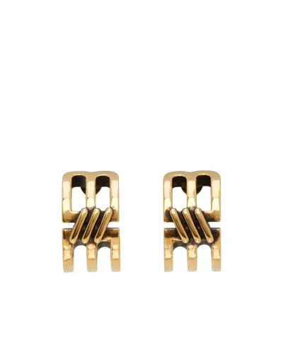Balenciaga Carved Details Of Earrings In Yellow