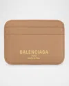 Balenciaga Cash 2.0 Leather Card Holder In Neutral