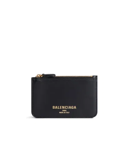 Balenciaga Cash 2.0 Long Change And Card Holder In Black