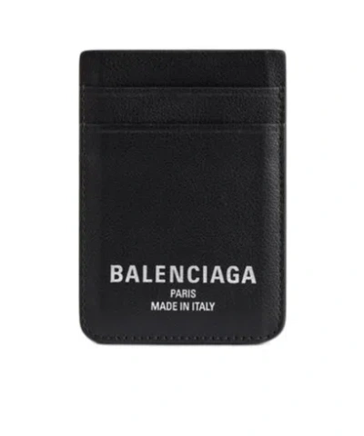 Balenciaga Cash 2.0 Magnet Card Holder In Black