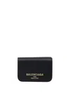 Balenciaga Mini Leather Cash 2.0 Trifold Wallet In Black
