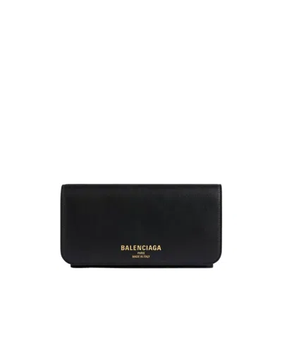 Balenciaga Cash 2.0 Thin Wallet In Black