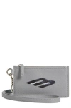 Balenciaga Cash & Card Case On A Key Ring In Heather Grey